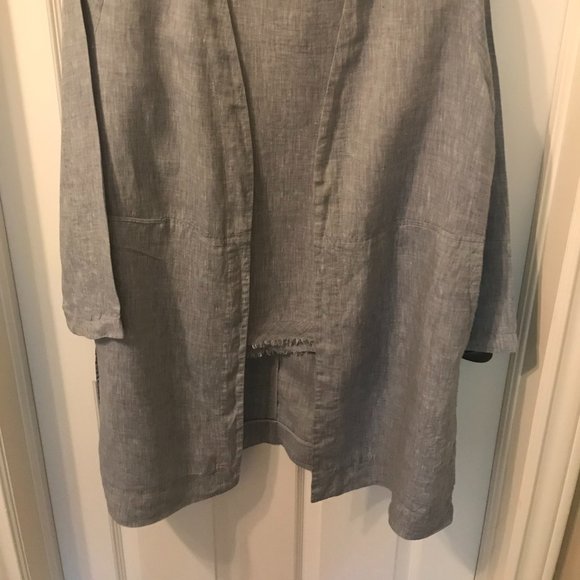Eileen Fisher Linen Open Front Jacket - Picture 6 of 6